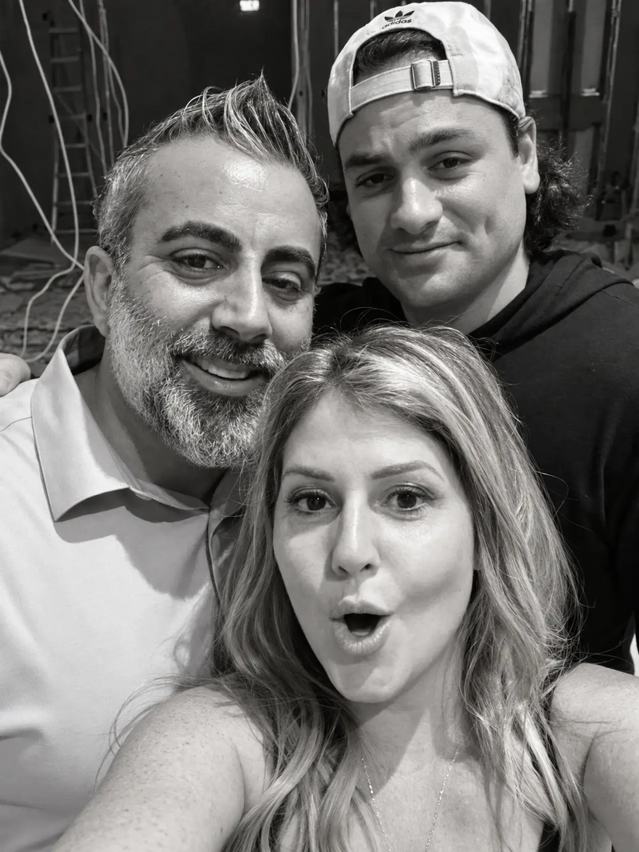 Jodi sharing a playful moment in a group selfie
