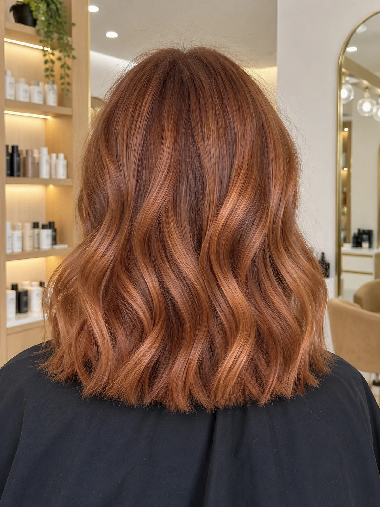 Copper waves with a soft reflective gloss